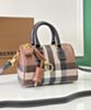 Burberry Check And Leather Mini Bowling Bag 4