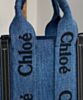 Chloe Small Woody Tote Bag Blue 7