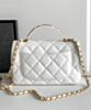 Chanel Small Flap Bag With Top Handle AS4679 White 4