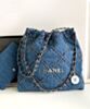 Chanel 22 Small Handbag AS3260 Blue 2