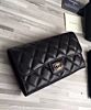 Chanel Lambskin Quilted Large Flap Wallet Black