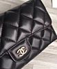 Chanel Lambskin Quilted Large Flap Wallet Black