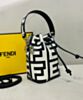 Fendi Mon Tresor Two-tone Printed Leather Fendi Roma Capsule Mini-bag 8BS010 Black 3