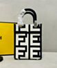 Fendi Mini Sunshine Shopper Two-tone printed leather Fendi Roma Capsule Mini-bag 8BS051 Black 5