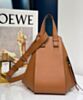 Loewe Mini Hammock Drawstring In Classic Calfskin Coffee 4