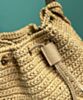 Prada Crochet And Leather Mini-bucket Bag 1BE068 Apricot 8