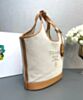 Prada Medium Linen Blend And Leather Tote Bag 1BG471 Cream 3