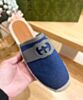 Gucci Unisex Interlocking G Slide Espadrille 777366 Dark Blue 8