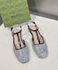 Gucci Women's Double G Ballet Flat 754138 Silver 2