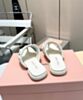 Miumiu Women's Matelasse Nappa Leather Thong Sandals White 6