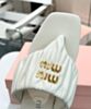 Miumiu Women's Matelasse Nappa Leather Thong Sandals White 7