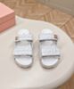 Miumiu Women's Matelasse Nappa Leather Slides White 2