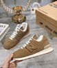 Miumiu x New Balance 574 Striped Velvet Sneakers Dark Coffee 4