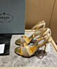 Prada Women's Satin Sandals With Crystals 1X022N Yellow 3