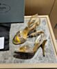 Prada Women's Satin Sandals With Crystals 1X022N Yellow 4