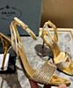 Prada Women's Satin Sandals With Crystals 1X022N Yellow 6