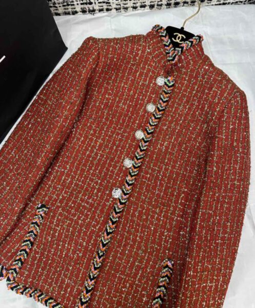 Chanel Women's Tweed Jacket Henna 3