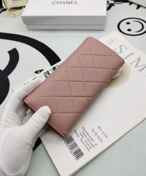 Not for sale: Chanel Long Bifold Check Leather Wallet Pink