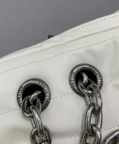 Balenciaga Monaco Medium Chain Bag Quilted Cream 7