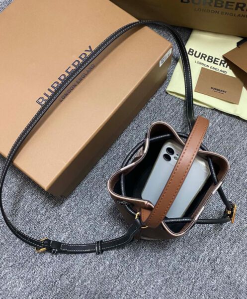 Burberry Mini TB Bucket Bag Coffee 9