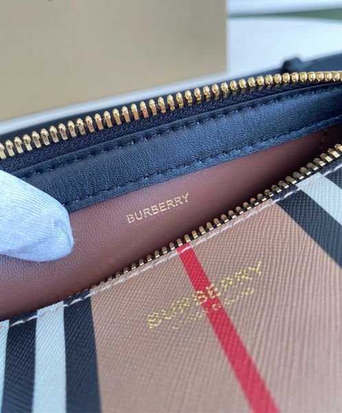 Burberry The Icon Stripe E-canvas and Leather Barrel Bag Apricot