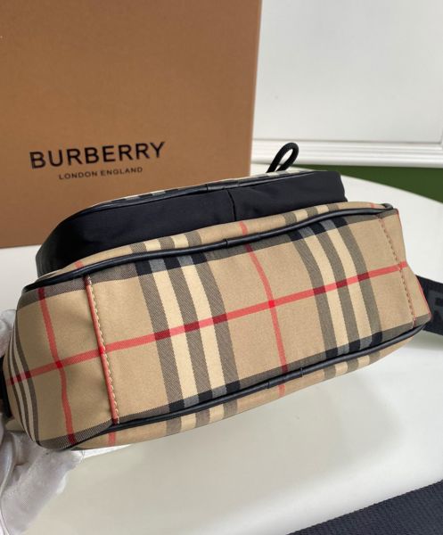 Burberry Vintage Check and Leather Crossbody Bag Apricot