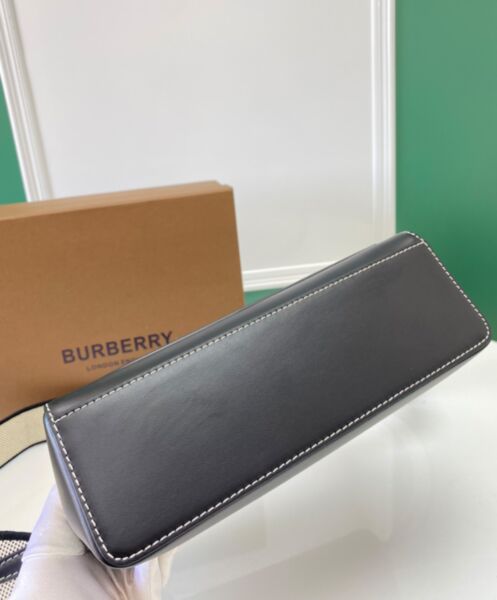Burberry Topstitched Leather Shoulder Bag 5