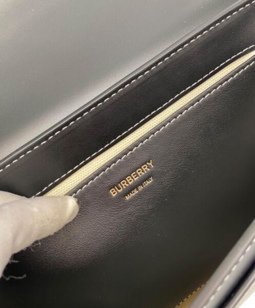 Burberry Topstitched Leather Shoulder Bag 9