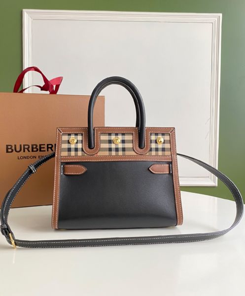 Burberry Mini Vintage Check Two-handle Title Bag 