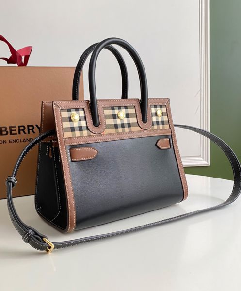 Burberry Mini Vintage Check Two-handle Title Bag 