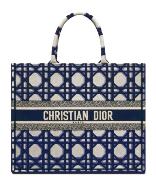 Dior Large Dior Book Tote Dark Blue