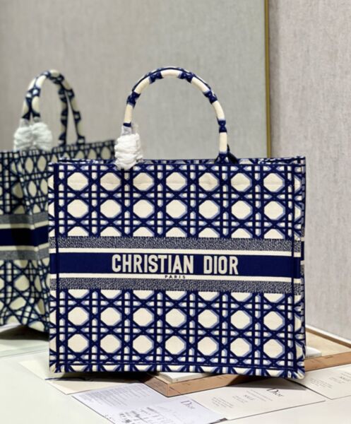 Dior Large Dior Book Tote Dark Blue 2