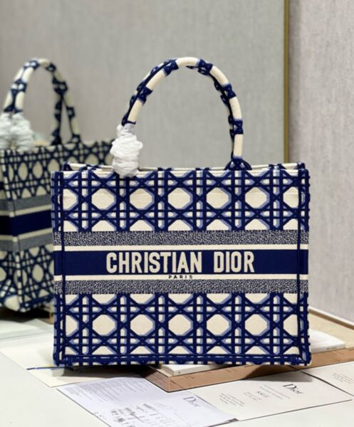 Dior Medium Dior Book Tote Dark Blue 2