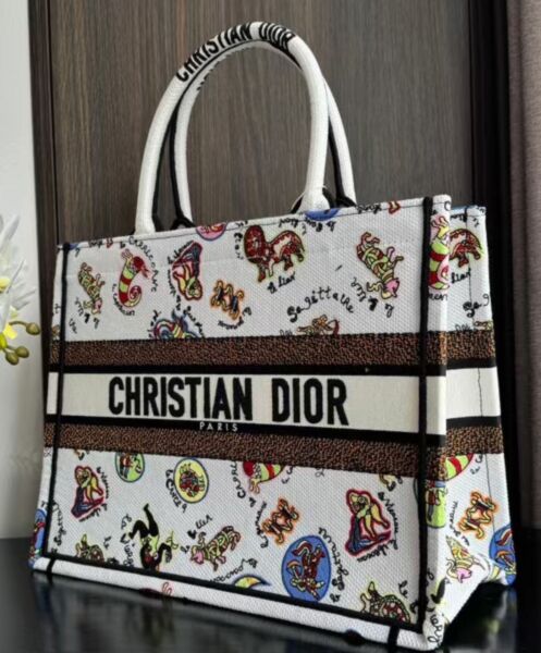 Dior Medium Dior Book Tote White 3