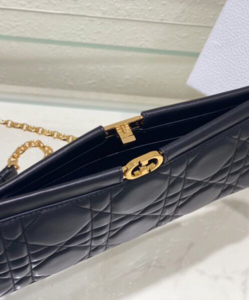 Dior Caro Colle Noire Clutch With Chain 9