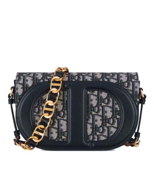 Dior CD Signature Bag With Strap Dark Blue