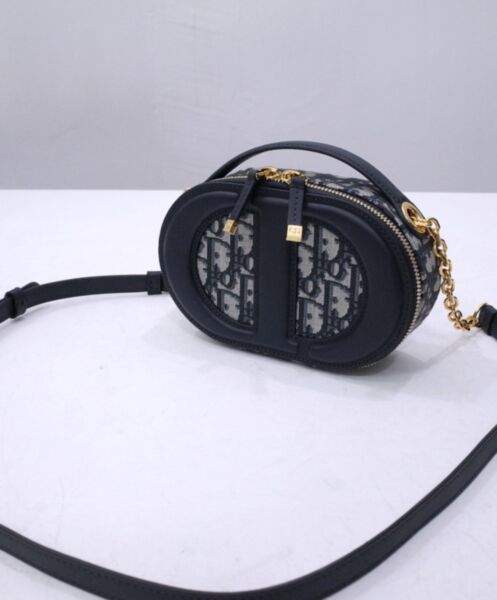 Dior CD Signature Oval Camera Bag Dark Blue 3