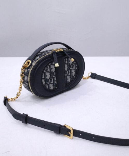 Dior CD Signature Oval Camera Bag Dark Blue 4