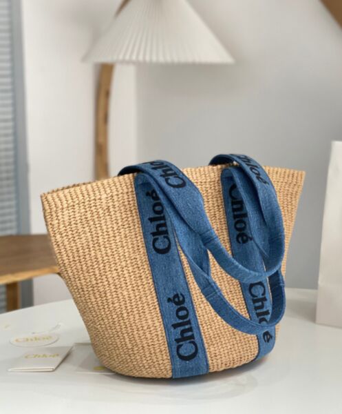 Chloe Large Woody Basket Blue 3