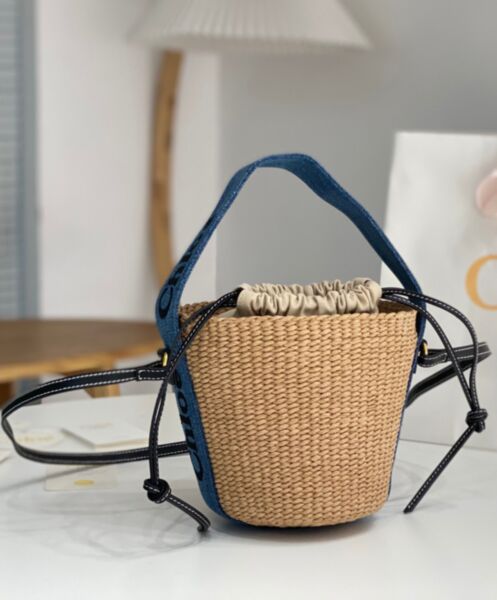 Chloe Small Woody Basket Blue 2