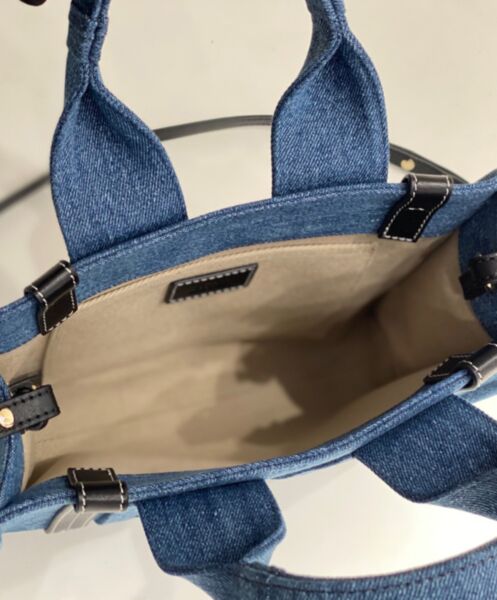 Chloe Small Woody Tote Bag Blue 8