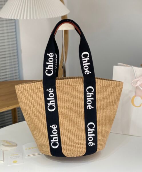 Chloe Large Woody Basket Black 2