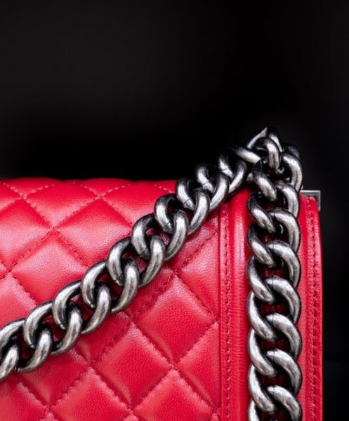 Chanel Lambskin Medium Boy Bag A67086 Red