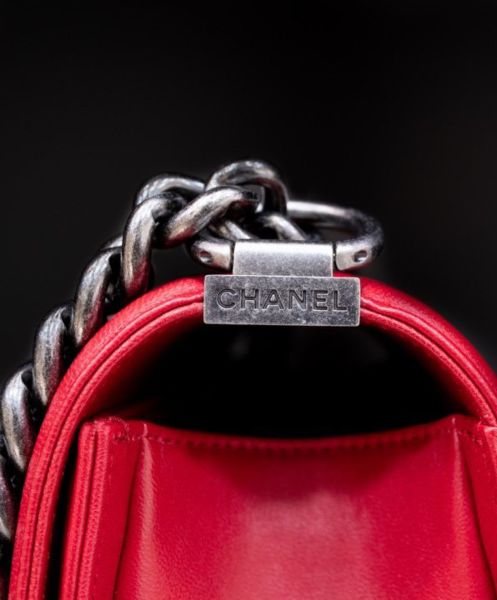 Chanel Lambskin Medium Boy Bag A67086 Red