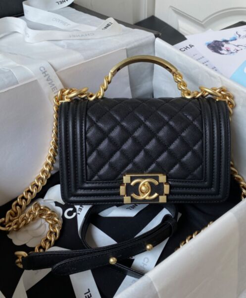 Chanel Boy Chanel Handbag With Handle A94805 Black 2