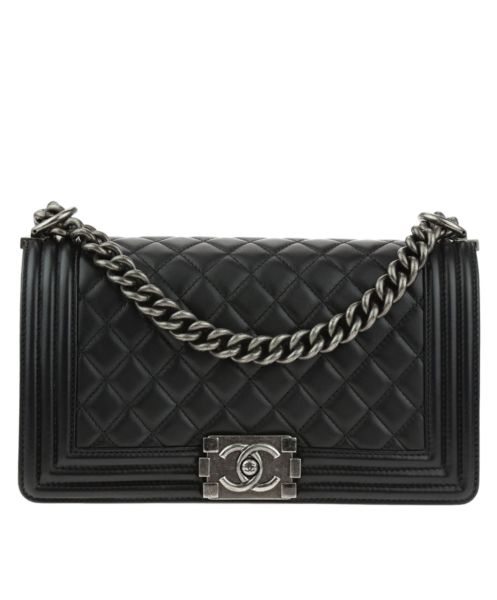 Chanel Lambskin Boy Bag A67086 Black