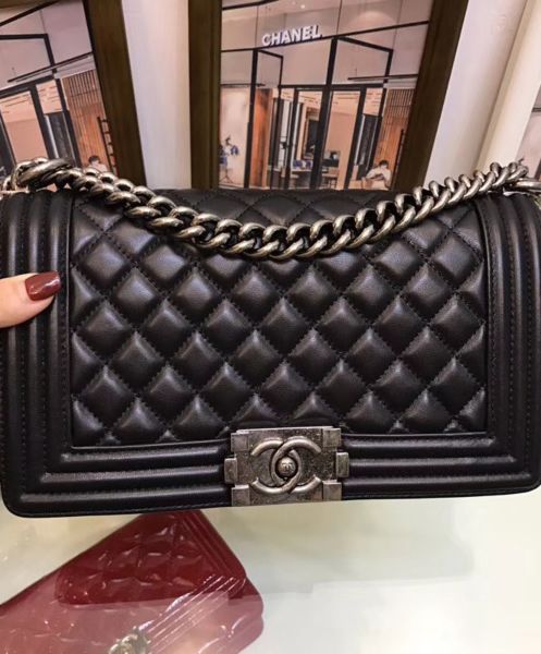 Chanel Lambskin Boy Bag A67086 Black