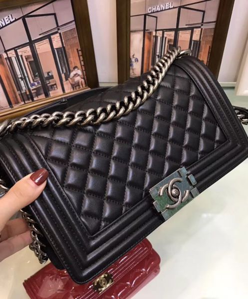 Chanel Lambskin Boy Bag A67086 Black