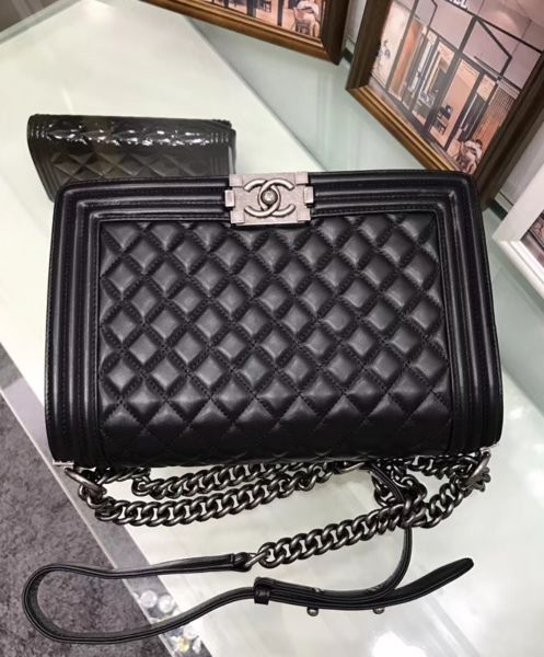 Chanel Lambskin Boy Bag Black