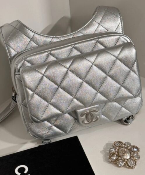 Chanel Backpack AS4621 Silver 3